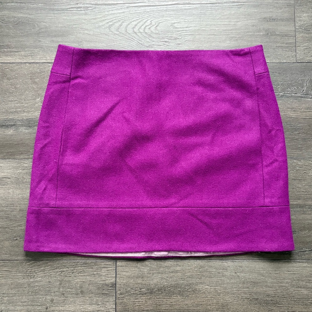 J. Crew Factory Womens Purple Wool Blend Mini Skirt Size 6